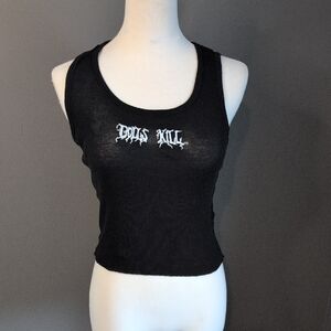 Dolls Kill Black Graphic Tank Top M